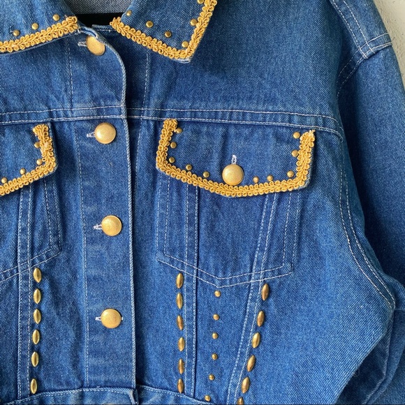 Vintage Styles To Go size 14 denim jacket with gold detailing - Picture 6 of 7